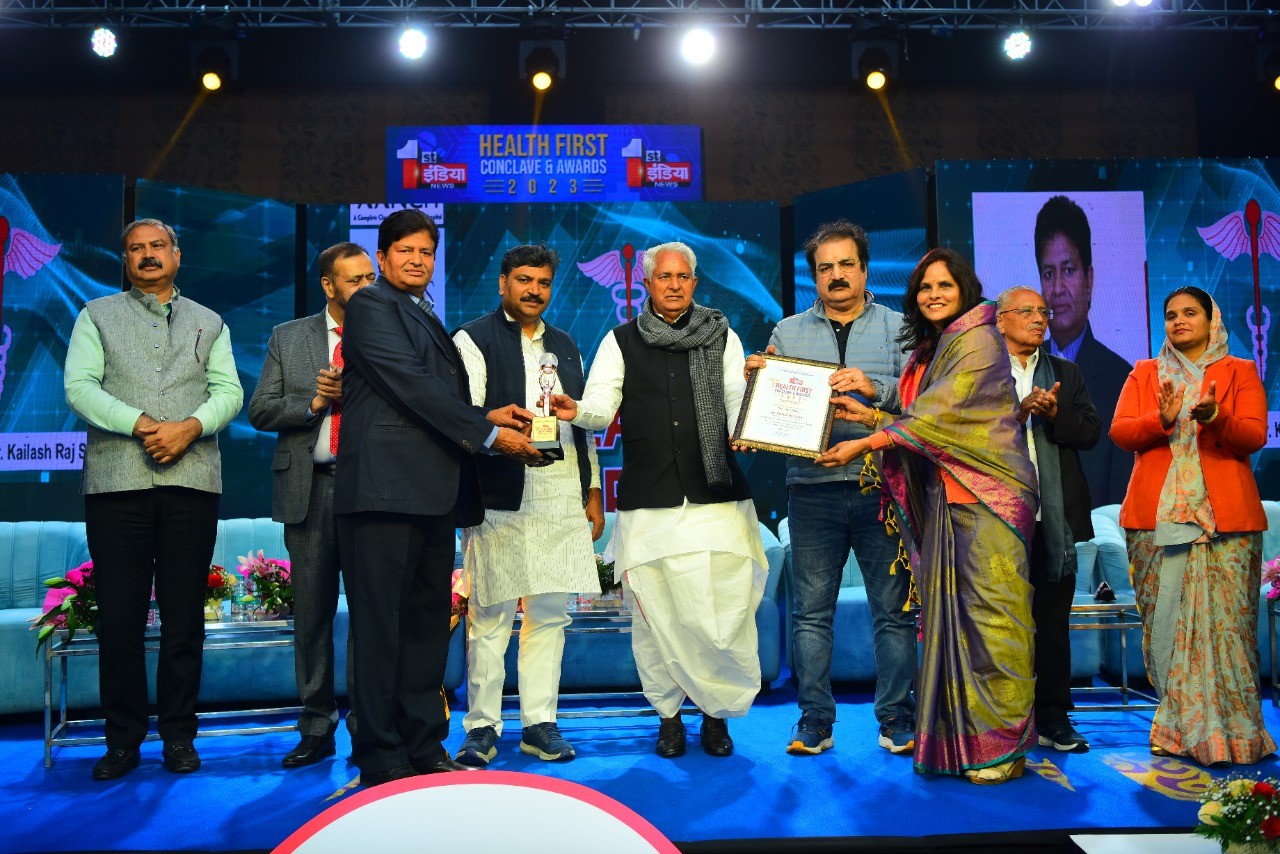 Excellence award for social services of human beings for last long years through free camps